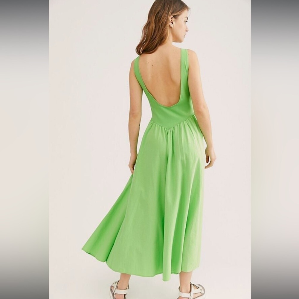 FREE PEOPLE EMILYS LOW BACK CORSET TOP MIDI DRESS